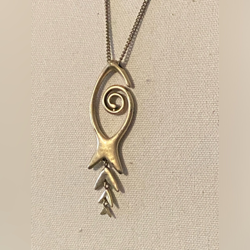 Lucky Brand Gold Bohemian Style Bone Fish Pendant Necklace - Picture 6 of 8